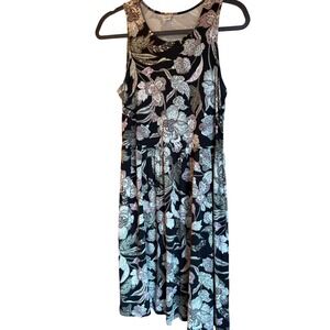 Old Navy Women's Black Floral Sleeveless Midi Dress Size S